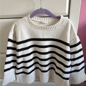 GAP Black and White Striped Women's Sweater